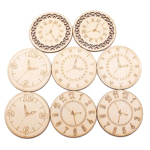 Gogogmee 8 Stück DIY Holzscheiben Uhr Muster Rund Teiliges Holzhandwerk Dekoration für Familie Bekannte Kreative Bastelidee Langlebig und Glatt Gogogmee 8 Stück DIY Holzscheiben Uhr Muster Rund Teiliges Holzhandwerk Dekoration für Familie Bekannte Kreative Bastelidee Langlebig und Glatt von Gogogmee