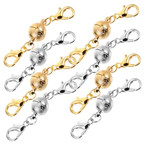 Gogogmee 8 Stück Magnetverschluss für Schmuck Runde Magnetische Armband und Halskettenverschlüsse Gold und Silber Einfach zu Bedienen Dekorativ für DIY Projekte von Gogogmee
