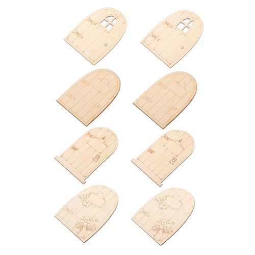 Gogogmee 8 Stück Teiliges Holz Tür Ornament Unlackierte Diy Holz Tür Dekoration Bastelideen mit Glatter Oberfläche Langlebig und Vielseitig für Gestaltung von Gogogmee
