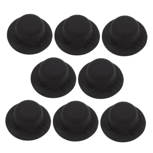 Gogogmee 8 Stück Teiliges Mini Zylinderhüte Schwarze Mini Stoffhüte Weiche Kleine Puppenhüte für DIY Bastelprojekte Weihnachtsdekoration Puppenhaus Landschaftsschmuck Robust und Komfortabel von Gogogmee