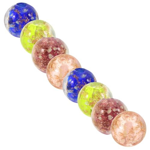 Gogogmee 8 Stück Teiliges Nachtleuchtende Glasperlen für Schmuckherstellung Bunte Perlen zum Auffädeln Glatte Oberfläche Leichtes Material für Armbänder Halsketten und DIY Schmuck von Gogogmee