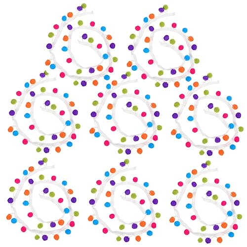 Gogogmee 8 Stück Teiliges Pom Pom Borte für Diy Kleidung und Bastelprojekte Dekorative Fransenborte für Kreative Gestaltungen und Accessoires von Gogogmee