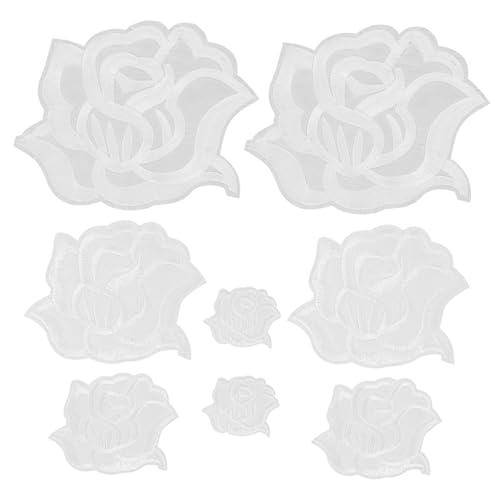 Gogogmee 8 Stück Teiliges Rosenmotiv Bestickte Iron Patches in Dekorative Aufnäher für Kleidung Hüte Rucksäcke DIY Applikationen zum Verstärken und Verschönern von Gogogmee