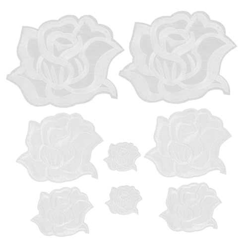 Gogogmee 8 Stück Teiliges Rosenmotive Bestickte DIY Kleidungspatches zum Aufbügeln und Verstärken von Jacken Hüten Taschen Schuhen Vielseitige Dekorative Applikationen von Gogogmee