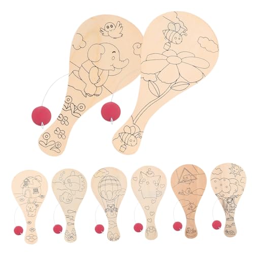 Gogogmee 8 Stück Teiliges Unbehandelter Holzpaddel für Blanke Tischtennisschläger zum Bemalen Kreative DIY Bastelpaddel Handgefertigte Holzspielzeuge für Künstlerischen Ausdruck und Gogogmee 8 Stück Teiliges Unbehandelter Holzpaddel für Blanke Tischtennisschläger zum Bemalen Kreative DIY Bastelpaddel Handgefertigte Holzspielzeuge für Künstlerischen Ausdruck und von Gogogmee