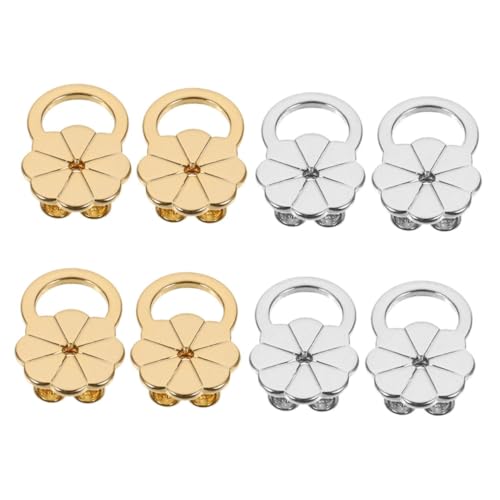 Gogogmee 8 Stück Verstellbare Ohrstecker Verschlüsse Gold Weißgold Schwerer Ohrringheber Ohrläppchenhalter Langlebig Komfortabel für Schwere Ohrringe Anti drop Unterstützung von Gogogmee