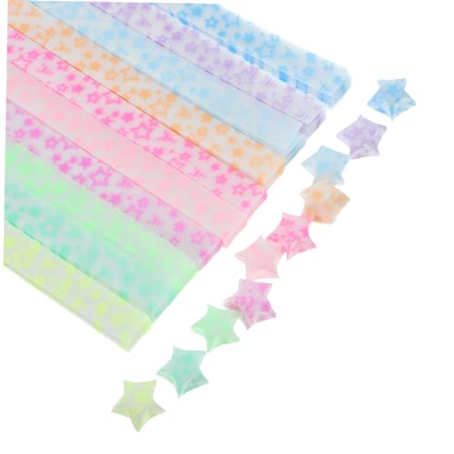 Gogogmee 840 Stück Leuchtendes Origami Papier für DIY Handwerk Faltpapier Farben für Bastelprojekte Dekorationen und Nachtlichter Sterne Origami von Gogogmee