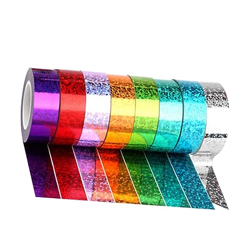 Gogogmee 8Rollen Glänzendes Klebeband Geschenkband für DIY Bastelprojekte Holografisches Dekorationsband für Scrapbooking und Verpackungen von Gogogmee