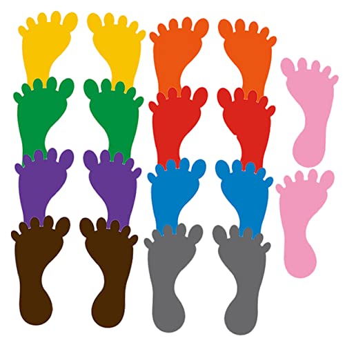 Gogogmee 9 Paare Bunte Fußabdruck Aufkleber für Fußabdruck Sticker rutschfeste Bodenmarkierungen und Abriebfest für Kindergarten und Spielzimmer Zufällige Farbe von Gogogmee