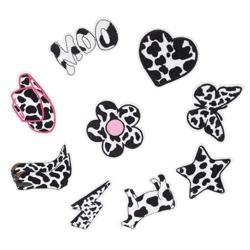 Gogogmee 9 Stück Teiliges Bestickter Applikationen mit Lustigen Cartoon Motiven Schwarz Weiße Aufnäher zum Aufbügeln für Damenkleidung zum Schnellen DIY Mode Update und Kleidung Reparieren Gogogmee 9 Stück Teiliges Bestickter Applikationen mit Lustigen Cartoon Motiven Schwarz Weiße Aufnäher zum Aufbügeln für Damenkleidung zum Schnellen DIY Mode Update und Kleidung Reparieren von Gogogmee