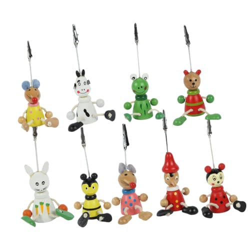 Gogogmee 9 Stück Teiliges Set Cartoon Tischkartenhalter aus Holz Lustige Foto und Memo Clips für Unvergessliche für Büro Hochzeit und Party Dekoration von Gogogmee