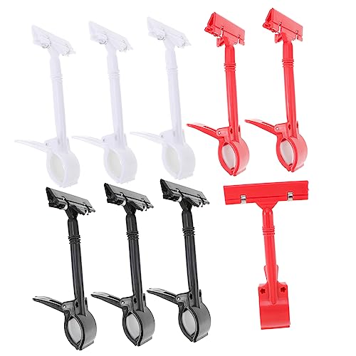 Gogogmee 9 Stück Teiliges Verstellbarer Preisschildhalter mit Drehbarem Clip für Supermärkte Geeignet für Etiketten und Schilder Vielseitig Verwendbar für Runde und Quadratische Oberflächen von Gogogmee
