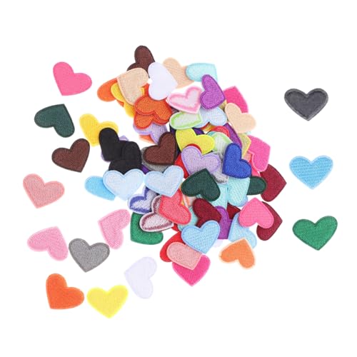 Gogogmee 93 Stück Teiliges Herz-aufbügler Langlebigem Material Bestickte Bunte Bügelflicken für Kleidung Jeans Taschen DIY Herzform-patches für Reparatur und Dekorative Textilgestaltung von Gogogmee