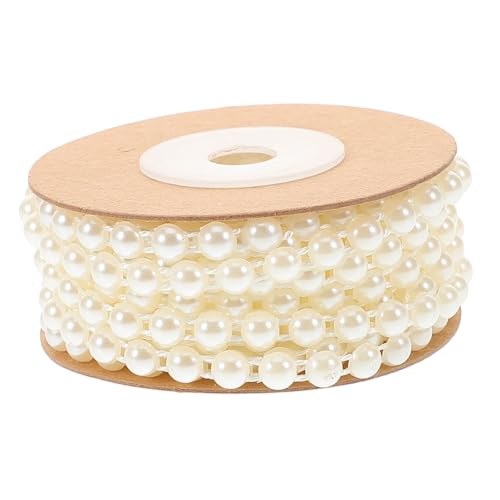 Gogogmee Abs Halb rund Perlenkette Perlenkette für Basteln Hochzeitsgirlande mit Baumwollfaden zum Schmuckherstellen DIY Perlenband für Halsketten und Armbänder von Gogogmee