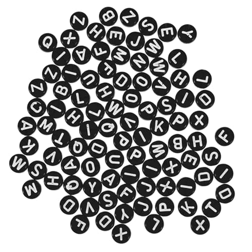 Gogogmee Acryl Buchstabenperlen DIY Bastelperlen mit Vielseitige Schmuckperlen für Armbänder Halsketten Haarschmuck Robuste Kunststoffperlen zum Auffädeln Beutel von Gogogmee