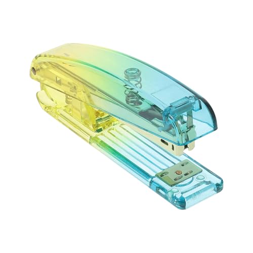 Gogogmee Acryl Handhefter Blau gelb Farbverlauf Stabiler Desktop Hefter Praktischer Handtacker Für Büro Home Office Ästhetisches Schreibwaren Zubehör von Gogogmee