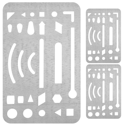 3 x Edelstahl-Radierschild-Schablonen zum Zeichnen, Präzisionsradierwerkzeug für Künstler, Ingenieure, Metall-Radierschild zum Zeichnen, Skizzieren 3 x Edelstahl-Radierschild-Schablonen zum Zeichnen, Präzisionsradierwerkzeug für Künstler, Ingenieure, Metall-Radierschild zum Zeichnen, Skizzieren von Gogogmee