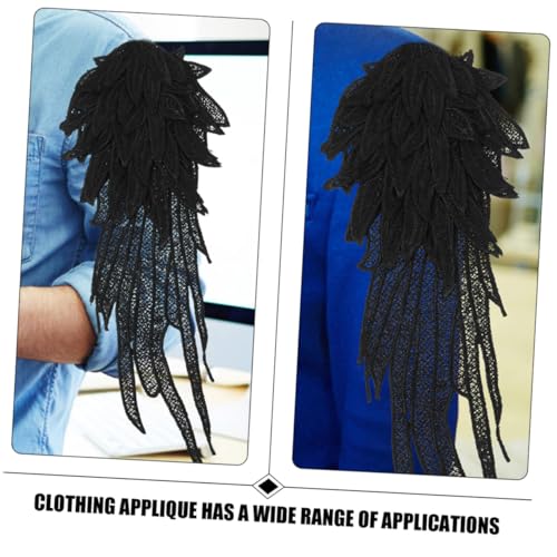 Gogogmee Bestickte Engelsflügel Applikationen Schwarze Stickerei Flügel Patches für Kleidung Nähen DIY Dekoration und Reparatur Handwerk Zubehör von Gogogmee
