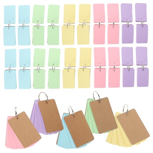 Gogogmee Blanko Karteikarten mit Ringbindung pro Block Vielseitige Memo karten in Pastellfarben Kompakt Handlich Glattes Papier für Notizen und DIY Flashcards von Gogogmee