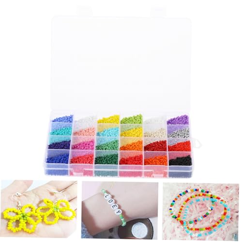 Gogogmee Box mit Glasperlen Bunte DIY Schmuckperlen für Armbänder und Ohrringe für Kreative Bastelprojekte Fächern Langlebige und von Gogogmee
