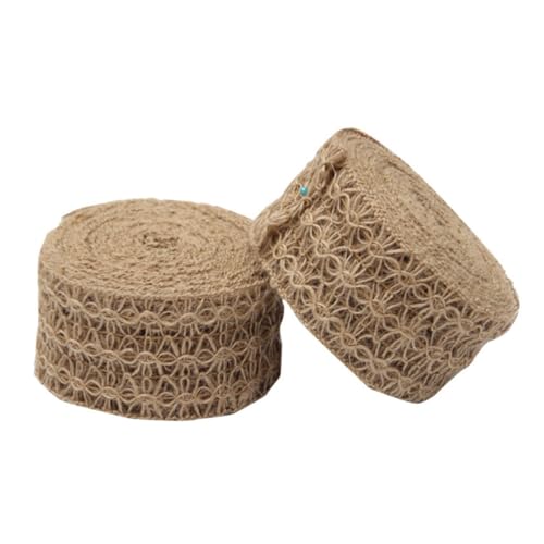 Gogogmee Breites Handgewebtes Jute Spitzenband mit Filigranen Blumenmustern Natürliche DIY Dekoration für Vintage Hochzeiten Party Tisch und Geschenkverzierung Gogogmee Breites Handgewebtes Jute Spitzenband mit Filigranen Blumenmustern Natürliche DIY Dekoration für Vintage Hochzeiten Party Tisch und Geschenkverzierung von Gogogmee