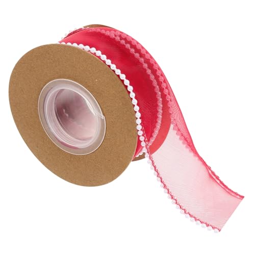 Gogogmee Breites Wellenmuster Geschenkband mit Kleinen Perlen Hochwertiges Dekoband für Blumensträuße DIY Schleifen Bastelprojekte und Festliche Geschenkverpackung in Weinrot Gogogmee Breites Wellenmuster Geschenkband mit Kleinen Perlen Hochwertiges Dekoband für Blumensträuße DIY Schleifen Bastelprojekte und Festliche Geschenkverpackung in Weinrot von Gogogmee