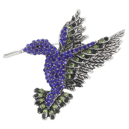 Gogogmee Brosche Kolibri Pin Kragen Pin Strass Pins Vintage Pins Schmuck Pins Vintage Kragen Schmuck Pin Vogel Schmuck Pin Strass Vogel Pin Antik Vogel Pin Blau Legierung von Gogogmee