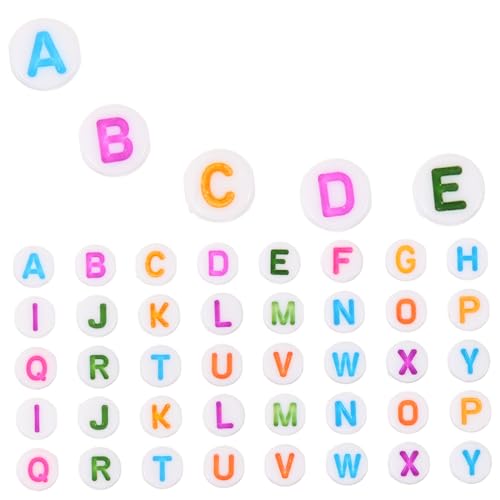 Gogogmee Bunte Buchstabenperlen zum Auffädeln Große Klare Alphabet Perlen DIY Schmuckherstellung Vielseitig für Armbänder Halsketten Dekoration Sichere Langlebige Bastelperlen für von Gogogmee