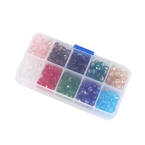 Gogogmee Bunte Glasperlen ca Kristall Bicone Spacer Perlen für Armband Schmuckherstellung DIY Basteln mit Aufbewahrungsbox von Gogogmee
