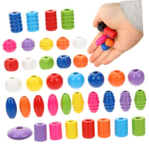 Gogogmee Bunte Holzperlen Auffädeln für DIY Schmuckherstellung Armbänder und Halsketten Glatte Oberfläche Vielseitige Holzperlen für Bastelprojekte Handliche Farbenfrohe für Kreative von Gogogmee