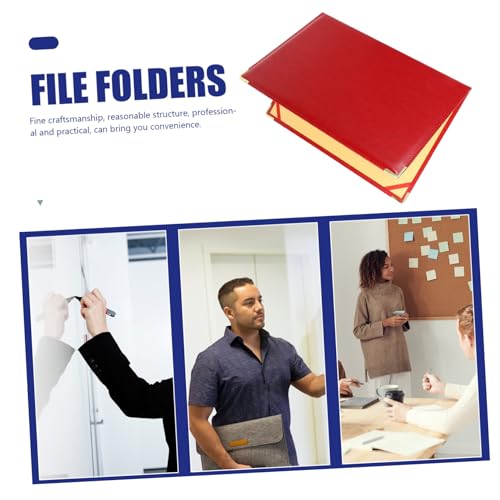 Gogogmee Business Portfolio Ordner Groß Rot mit Metall ecken Multifunktionaler Dokumentenhalter für Büro und Geschäft Interview Portfolio Mappe für Männer Hochkapazitiver Datei organizer von Gogogmee