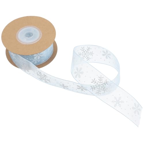 Gogogmee Chiffonband mit Silberner Schneeflocke Weiches Dekoband für Geschenkverpackung DIY Basteln Haarschleifen und Weihnachtsdeko Elegant Glatt Festlich Blau Gogogmee Chiffonband mit Silberner Schneeflocke Weiches Dekoband für Geschenkverpackung DIY Basteln Haarschleifen und Weihnachtsdeko Elegant Glatt Festlich Blau von Gogogmee