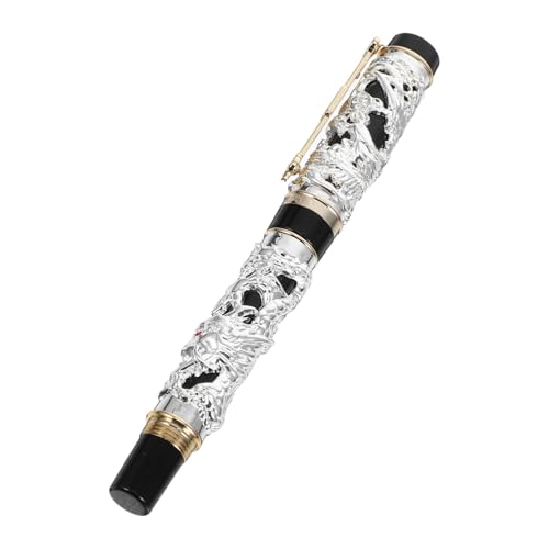 Gogogmee Chinesischer Vintage Füllfederhalter mit Drachen Gravur Langlebiger Zinklegierung Fein Polierte Feder Eleganter Kalligraphie Stift für Schreiben und Zeichnen Tragbar für Büro und Gogogmee Chinesischer Vintage Füllfederhalter mit Drachen Gravur Langlebiger Zinklegierung Fein Polierte Feder Eleganter Kalligraphie Stift für Schreiben und Zeichnen Tragbar für Büro und von Gogogmee