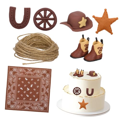 Gogogmee Cowboy Cake Dekoration Kunststoff Western Party Tortendeko Cowboyhut Stiefel Cake Topper Wiederverwendbar Für Geburtstag Shower Western Motto von Gogogmee
