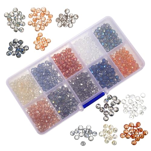 Gogogmee DIY Perlen Runden und Facettierten Glasperlen mit Verschiedenen Schmuckperlen für Armbänder Bastelmaterialien für Projekte Gogogmee DIY Perlen Runden und Facettierten Glasperlen mit Verschiedenen Schmuckperlen für Armbänder Bastelmaterialien für Projekte von Gogogmee
