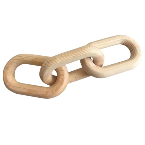 Gogogmee Dekorative Holz Kettenglied Skulptur Rustikale Wand und Tischdekoration Holz Ring Design für Wohnzimmer Büro Hochzeiten und Feste von Gogogmee