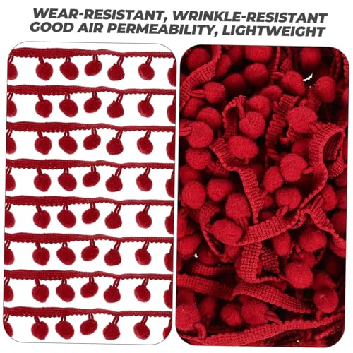 Gogogmee Delikate Pompon borte Hochwertige Fransen für Vorhänge Kleidung Schmuck DIY Basteln Zubehör Weinrot Flauschige Kugeln Nähen Dekoration Gogogmee Delikate Pompon borte Hochwertige Fransen für Vorhänge Kleidung Schmuck DIY Basteln Zubehör Weinrot Flauschige Kugeln Nähen Dekoration von Gogogmee