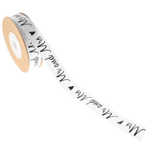 Gogogmee Delikates Baumwollband für Hochzeitsdekoration Geschenkband mit Buchstabenmuster für DIY Projekte Bastelarbeiten und Gartenanlässe Mr von Gogogmee