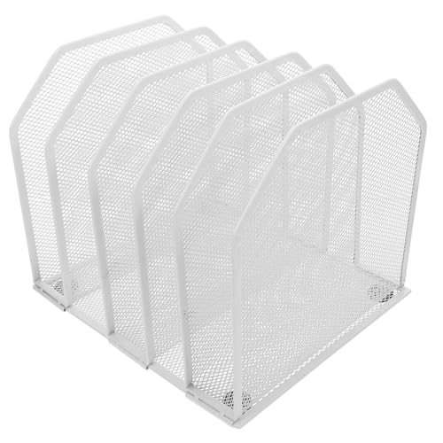 Gogogmee Desktop Organizer Metall mit Verstellbaren Fächern Abnehmbar Multifach schreibtisch organizer für Büro und Zuhause Stabiler Papierhalter für Effiziente Arbeitsplatzorganisation von Gogogmee