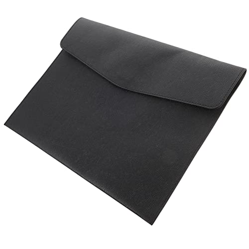 Gogogmee Dokumentenmappe mit Snap Verschluss Großer Speicher Organizer für Büro und Reisen Wasserfest für Dokumentenorganisation Schwarz mit Platz für Visitenkarten von Gogogmee
