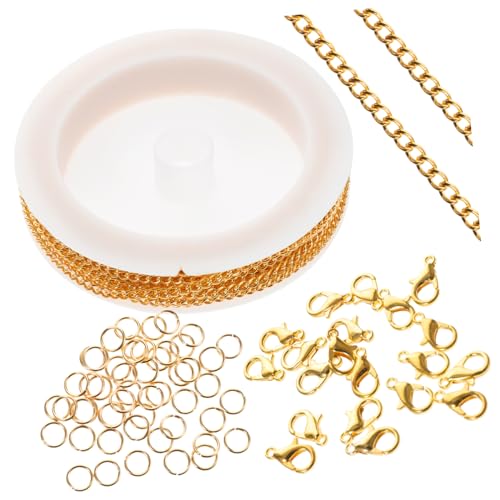 Gogogmee Eisenkette Schmuck DIY mit Karabinerverschlüssen Gliedern und Sprungringen Robuste Armband und Halskettenkette für Handgemachten Schmuck Goldfarben Vielseitig für Bastelprojekte Gogogmee Eisenkette Schmuck DIY mit Karabinerverschlüssen Gliedern und Sprungringen Robuste Armband und Halskettenkette für Handgemachten Schmuck Goldfarben Vielseitig für Bastelprojekte von Gogogmee