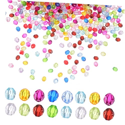 Gogogmee Facettierte Perlen Kunststoff Spacer Beads für Schmuckherstellung Armband Halskette DIY Basteln Zubehör von Gogogmee