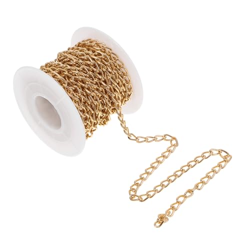 Gogogmee Feine Schmuckkette aus langlebigem Edelstahl O Ring Design für DIY Halsketten und Armbänder Goldfarbene Verlängerungskette für individuelles Schmuckzubehör von Gogogmee