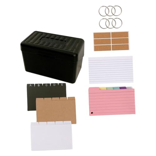 Gogogmee Gefütterte Karteikarten Aufbewahrungsbox mit Bunten Notizkarten Organizer für Notizen und Rezepte Tragbarer Aufbewahrungslösung für Schule Büro und Zuhause Gogogmee Gefütterte Karteikarten Aufbewahrungsbox mit Bunten Notizkarten Organizer für Notizen und Rezepte Tragbarer Aufbewahrungslösung für Schule Büro und Zuhause von Gogogmee