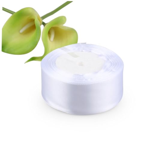 Gogogmee Geschenkband Weiß Solides Grosgrainband Curling Geschenkverpackung Dekoband für Basteln Schleifen DIY Haaraccessoires von Gogogmee