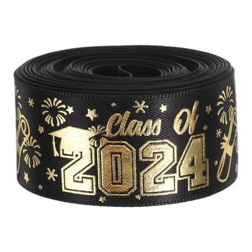 Gogogmee Graduierungs-geschenkband mit Goldfolien-schmetterlingsmuster Yards Lang Breit DIY Schleifenband für Geschenkverpackung Partydeko und Bastelprojekte von Gogogmee