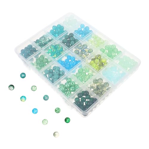 Gogogmee Große Loch Glasperlen Grün für Schmuckherstellung Rundes Spacer Perlen DIY Armband Halskette Ohrringe Bastelmaterialien Kreative Handarbeit Zubehör von Gogogmee