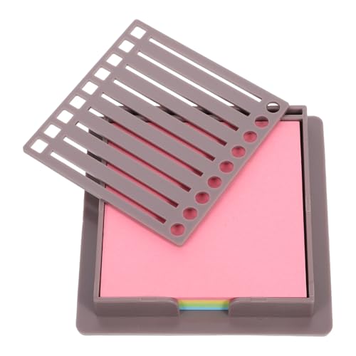 Gogogmee Haftnotizhalter mit Schablone Organizer für Notizen Tiefgrau mit Bunten Haftnotizen für Büro und Zuhause Stabile und Praktische Aufbewahrungslösung für Übersichtlichkeit von Gogogmee