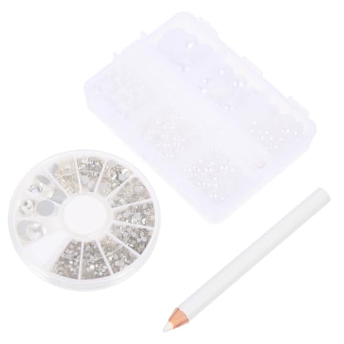 Gogogmee Halbrunde Flache Perlen und Ab glas strasssteine für DIY Schmuckherstellung Nageldesign Haaraccessoires Kreative Bastelperlen Transparent und Perlmuttfarben von Gogogmee
