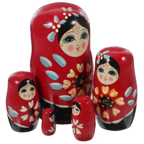 Gogogmee Handbemalte Teilig Holz Puppen Russische Nesting Dolls für Pädagogisches Raumwahrnehmung Dekorative Holzfiguren Gogogmee Handbemalte Teilig Holz Puppen Russische Nesting Dolls für Pädagogisches Raumwahrnehmung Dekorative Holzfiguren von Gogogmee